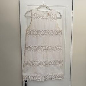 J. Crew White Lace Inset Dress